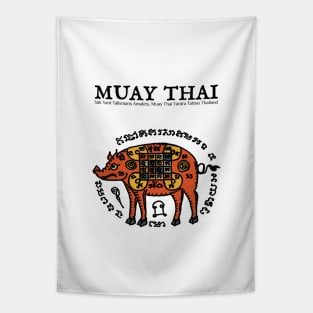 Muay Thai Sak Yant Pig Tattoo Tapestry
