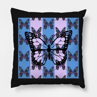 Butterfly & Stripes Graphic Art Inspiration, Happy Inspirational Design Home Decor, Apparel & Gifts Pillow