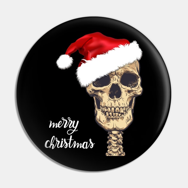 Christmas Gothic Skull Pin by pickledpossums