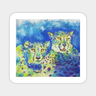 Cheetah acrylic painting Magnet