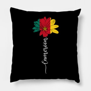 Vintage Cameroon Sunflower Flag Cameroon Lover Pillow