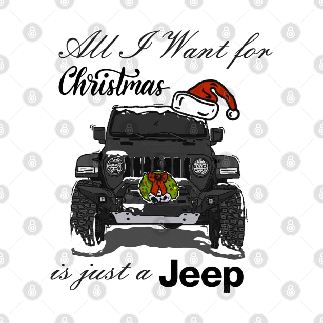 Christmas Jeep Black by 4x4 Sketch