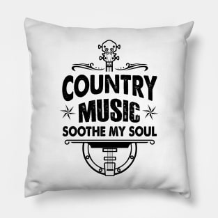 Country Music Soothe The Soul Guitar Pillow