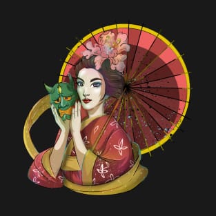 Floral Girl Gisha T-Shirt