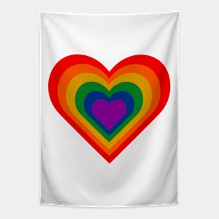 Rainbow Heart Tapestry