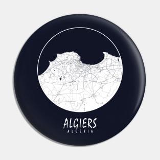 Algiers, Algeria City Map - Full Moon Pin