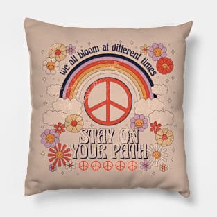 70s style hippie quote Pillow