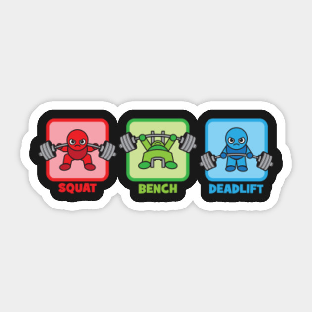 Kawaii Powerlifter Squat Bench Press Deadlift Pictogram