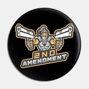 The Woman With Two Guns - 2nd Amendment Pin