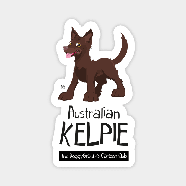 Cartoon Club Kelpie - Brown Magnet by DoggyGraphics