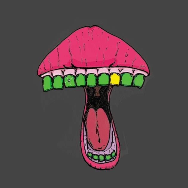 Mushroom Mouth Trippy Shroom by Stick em Up