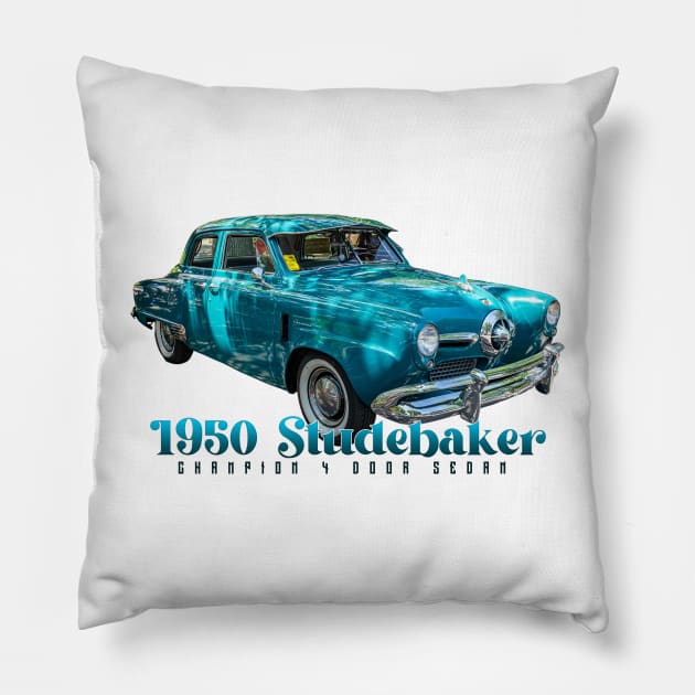 1950 Studebaker Champion 4 Door Sedan Pillow by Gestalt Imagery