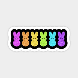 Easter Bunny Peeps Glitter Pattern Magnet