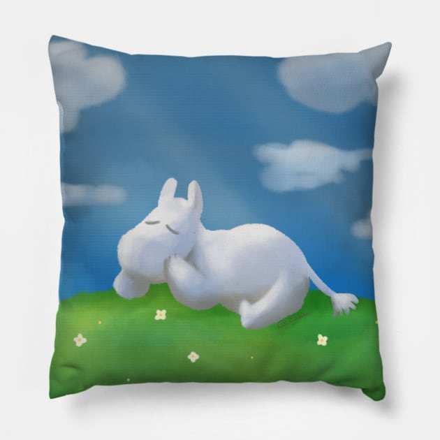 Chillin moomin Pillow by giulia ashidani