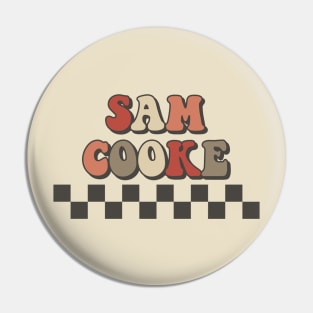 Sam Cooke Checkered Retro Groovy Style Pin