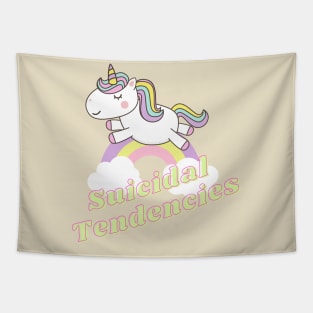 suicidal ll unicorn Tapestry