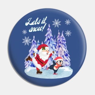 SKATING WITH SANTA Pin