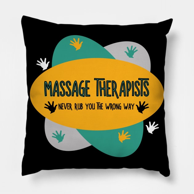 Massage Therapists Hands Rub Ovals Pillow by Barthol Graphics