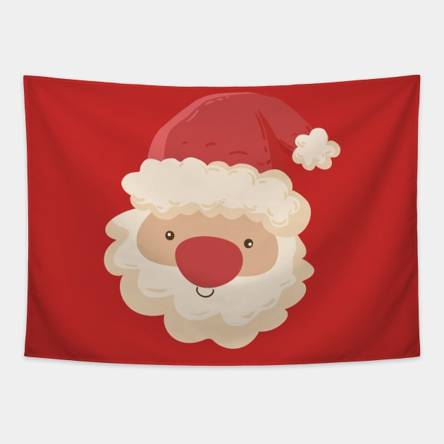 Santa Claus Face Tapestry by Vanilla Susu