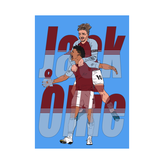 Aston villa Jack Grealish and Ollie Watkins in celebration AVFC Print Poster by madein1874