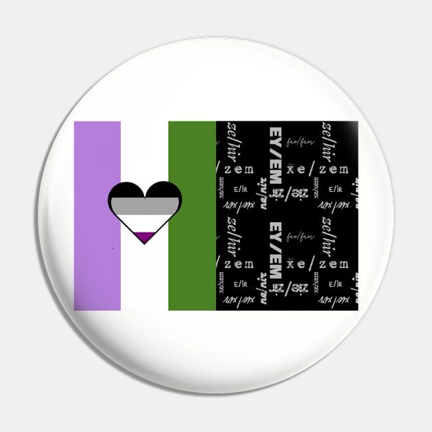 Genderqueer Ace, Gender-Neutral Pronouns - Identity Pride Pin by LochNestFarm