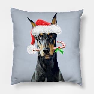 Doberman Christmas Pillow