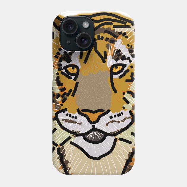 Tiger Face Phone Case by ellenhenryart