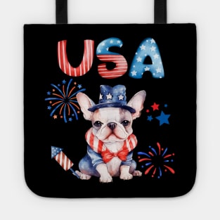 French Bulldog Frenchie 4th of July USA Tote