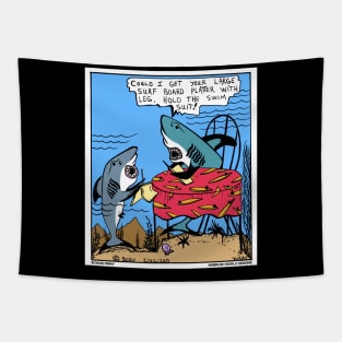 Undersea Shark Restaurant Surf Board Platter Funny Fish Novelty Gift Tapestry