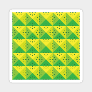 Lime Green Funky Squares Magnet