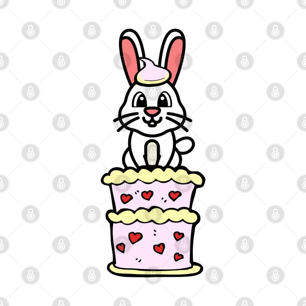 Funny rabbit jumping out of a cake by Pet Station