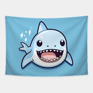 playful shark cartoon Tapestry