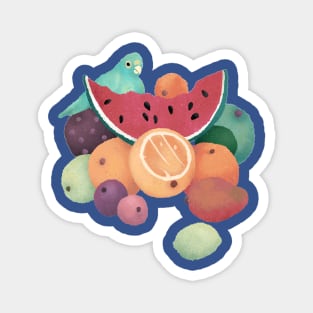 Fruit with Parrot Still Life Magnet