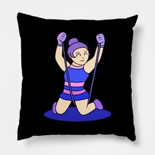 Chibi girl gymnastic rope Pillow