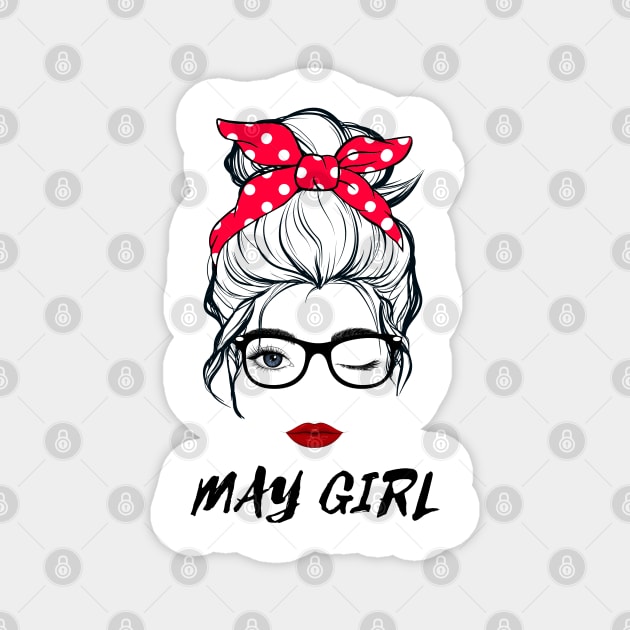 May Girl Woman Lady Wink Eye Face Birthday Gift Magnet by springins