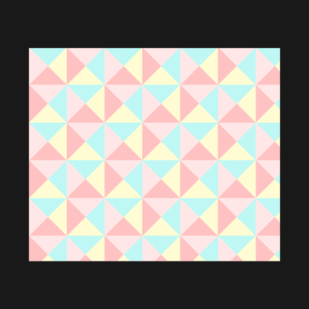 Pink Teal Blue Rose Yellow Pastels geometric triangles Pattern by dreamingmind