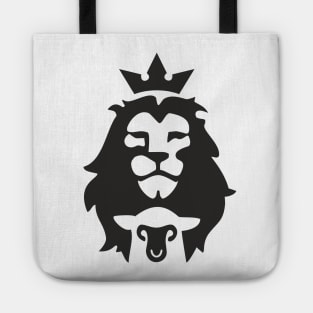 The Lion King & The Lamb - Lion Face - Lion of Judah - Christian Tote