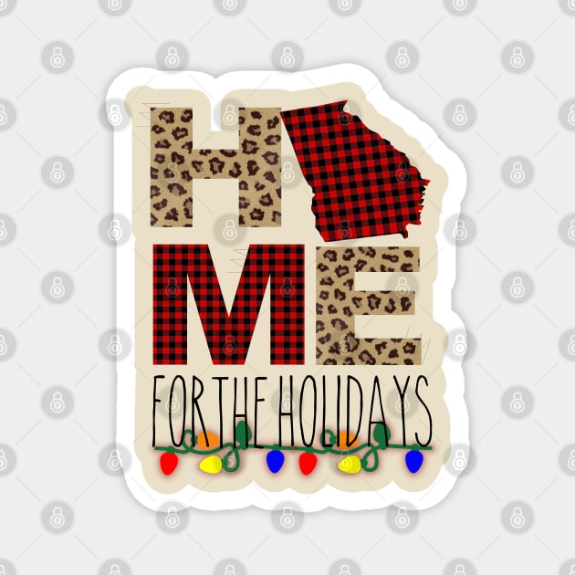 home for holidays Ga state Magnet by theplaidplatypusco