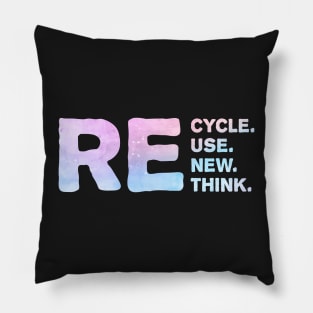 Recycle Reuse Renew Rethink For Earth Day Recycling 2023 Pillow