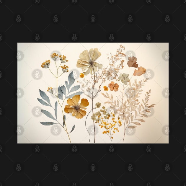 Floral Garden Botanical Print with wild flowers by FloralFancy