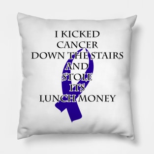 Cancer Bully (Dark Blue Ribbon) Pillow