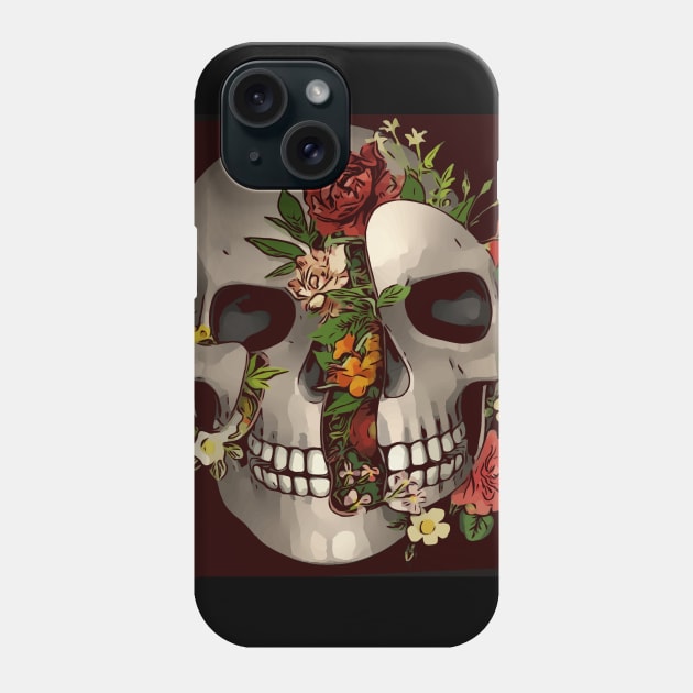 skull and roses Phone Case by MarkoShirt