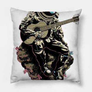 Astronaut Playing Guitar Shirt Galaxy Spaceman Guitarist Gift Pillow