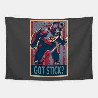 American Bear Ice Hockey Player Tapestry