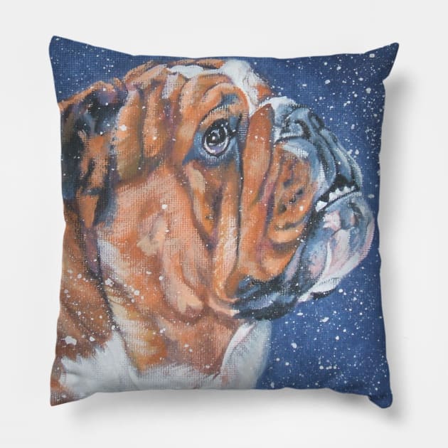 English Bulldog Fine Art Painting Pillow by LASHEPARD
