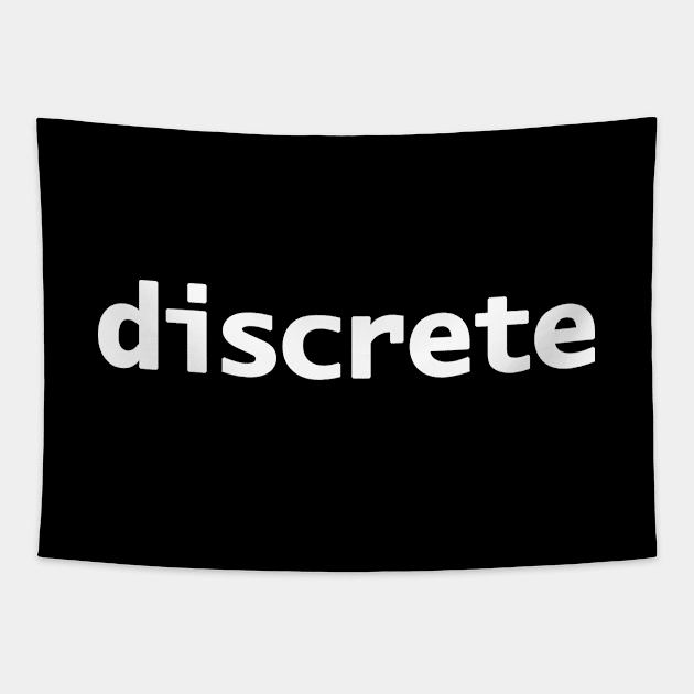 Discrete Minimal Typography White Text Tapestry by ellenhenryart