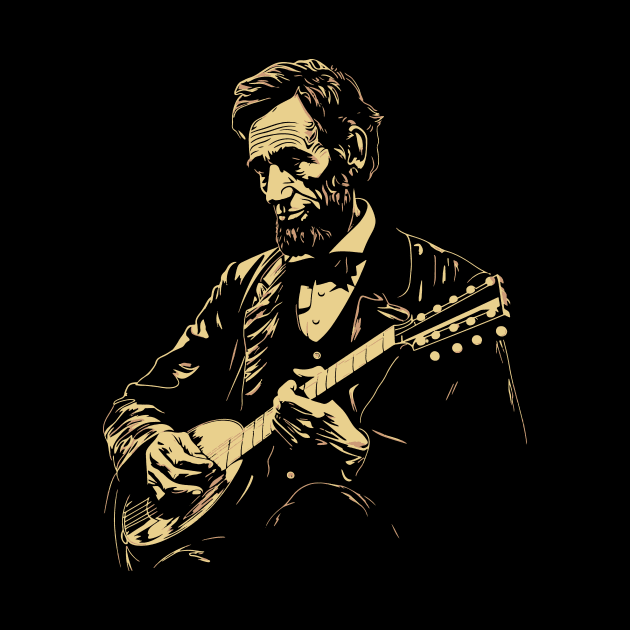 Abraham Lincoln Banjo Player Funny Founding Fathers by robotbasecamp