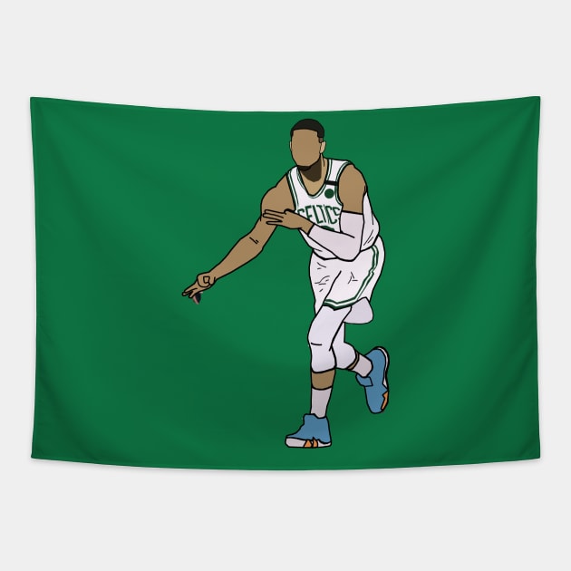 Jayson Tatum 3 Point Celebration - NBA Boston Celtics Tapestry by xavierjfong