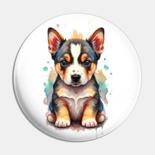 Cute little puppy dog digital painting Pin