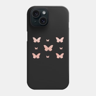 Rose Gold Faux Glitter Butterflies Phone Case